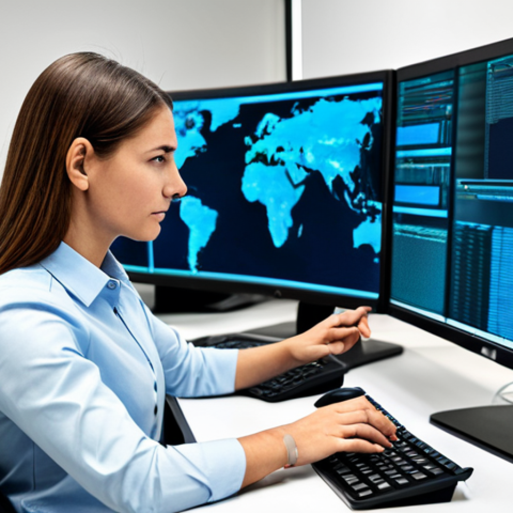 보안 오케스트레이션 자동화의 시스템 통합 - Business Security Analyst**
"A professional cybersecurity analyst, female, fully clothed in a modes...