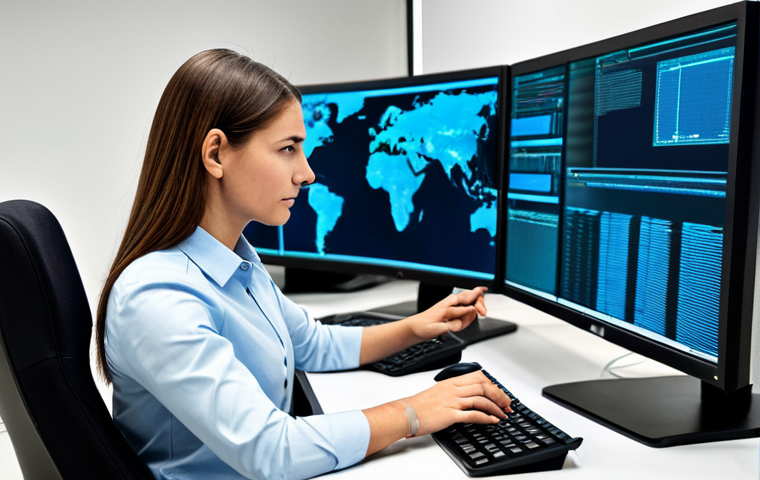 보안 오케스트레이션 자동화의 시스템 통합 - Business Security Analyst**
"A professional cybersecurity analyst, female, fully clothed in a modes...