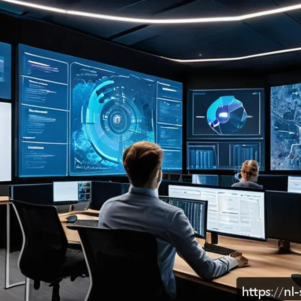 자동화된 보안 오케스트레이션 구축 체크리스트 - A modern, high-tech cybersecurity operations center with diverse professionals collaborating intense...
