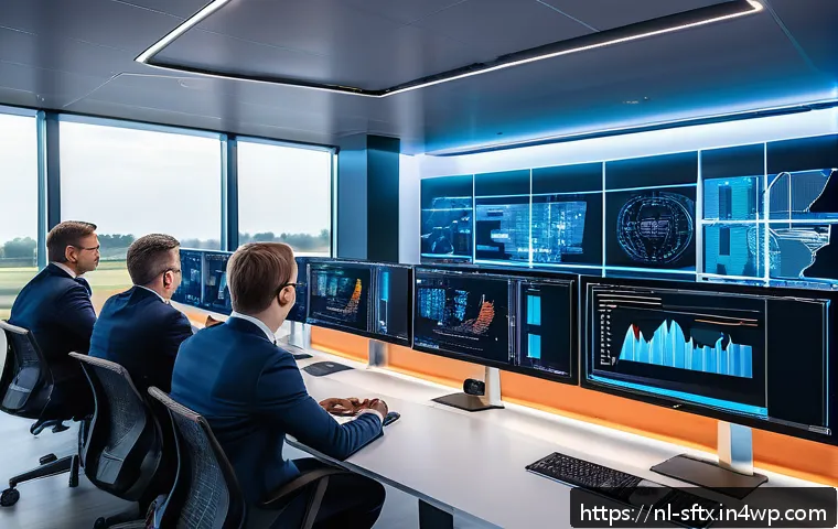 보안 오케스트레이션 자동화의 데이터 흐름 관리 - A modern cybersecurity operations center in the Netherlands, featuring a diverse team of professiona...