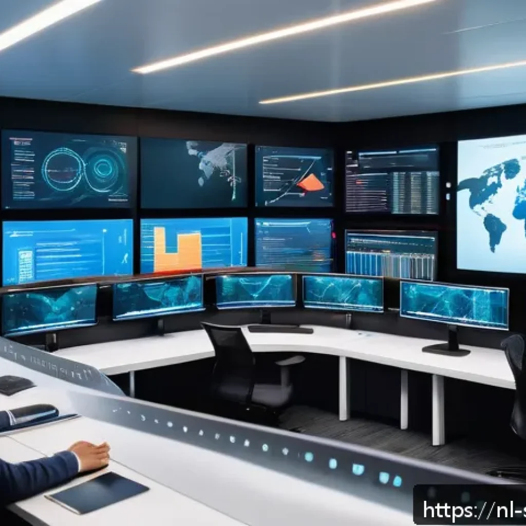 보안 오케스트레이션과 인시던트 관리 - A modern Dutch cybersecurity operations center with diverse professionals collaborating around multi...