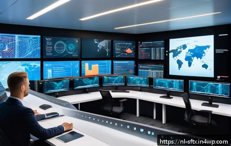 보안 오케스트레이션과 인시던트 관리 - A modern Dutch cybersecurity operations center with diverse professionals collaborating around multi...