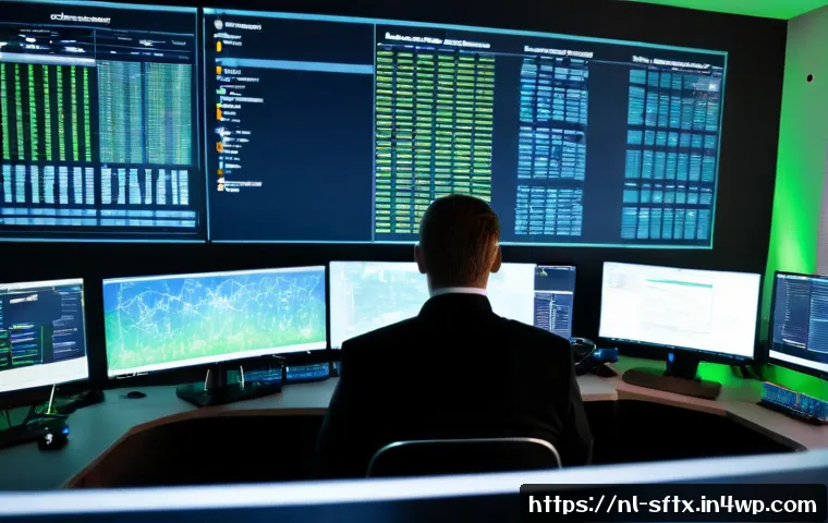 보안 오케스트레이션 자동화의 데이터 보안 - Photorealistic cybersecurity operations center in a modern Dutch office, a focused security analyst ...